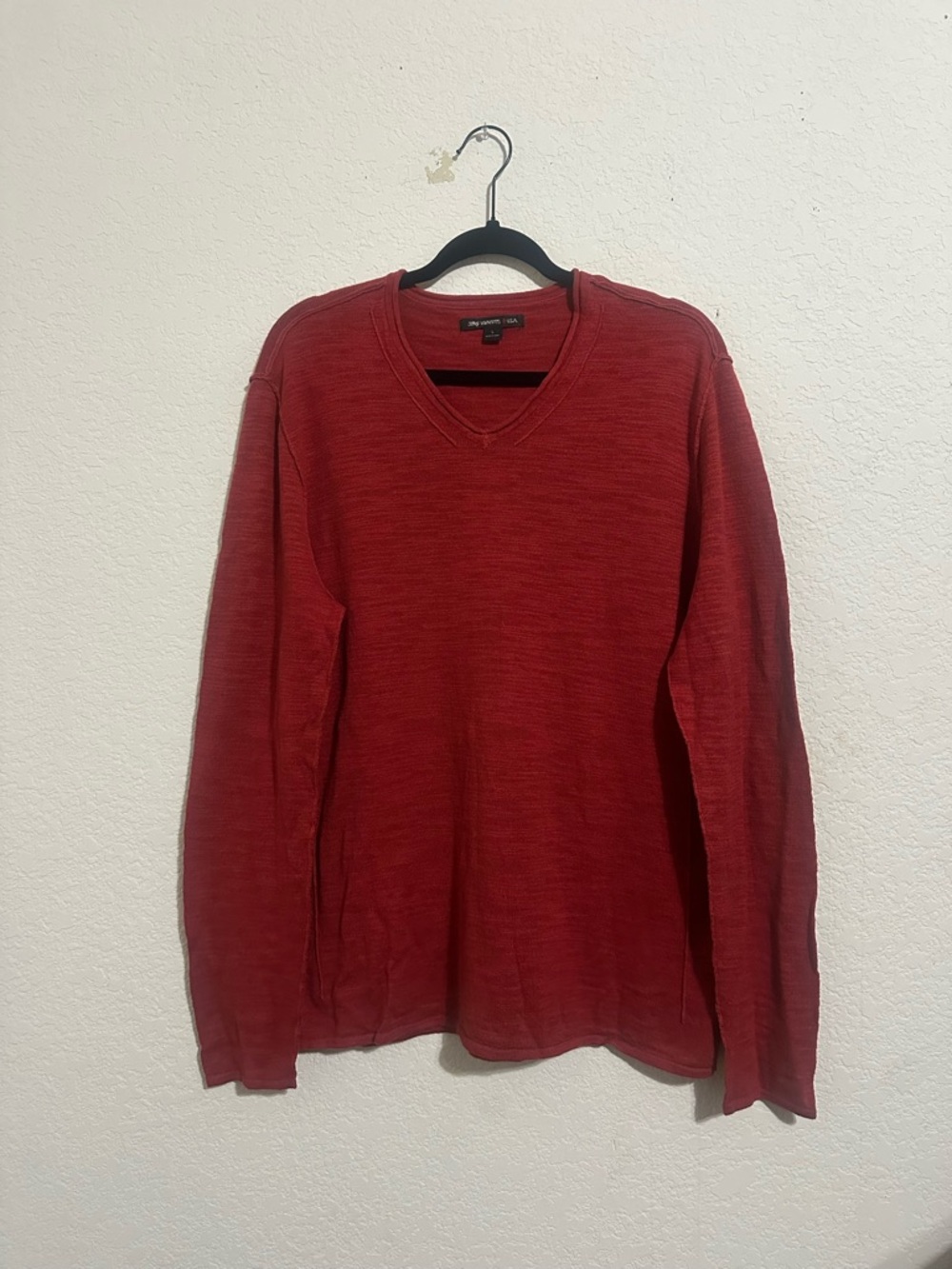 John Varvatos Men's V-Neck Linen Sweater Large